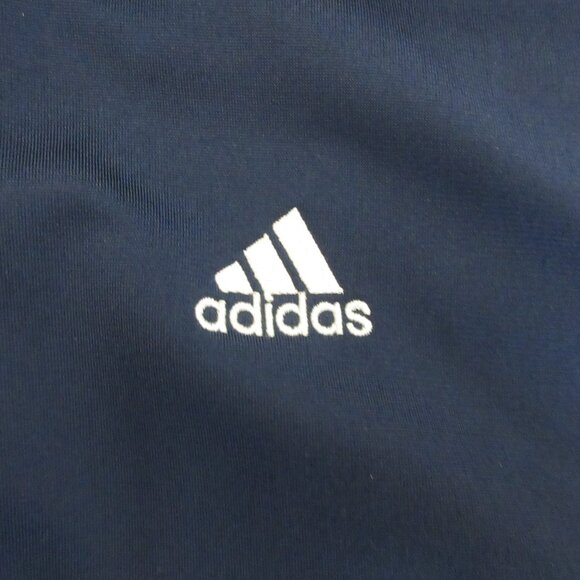 Adidas Womens Jacket Sz XL Navy w/White Arm 3-Stripe Full Zip Reflective Pockets - Picture 5 of 9